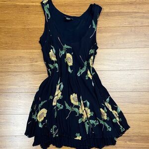 Vintage Starina Sunflower Print Mini Dress
